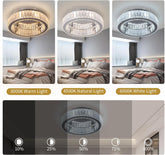 Crystal LED Ceiling Light Modern Flush Mount Chandelier Lamp